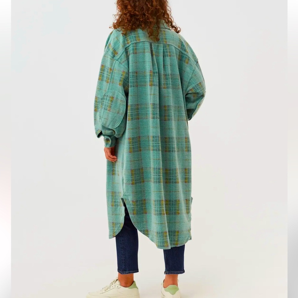 Free People Plaid Heavyweight Ruby Coat